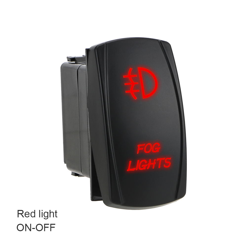 Forauto bil instrumentbræt knapstik 5 pin oplyst on-off led vippekontakt tåge lysafbryder bil modifikation: Rød