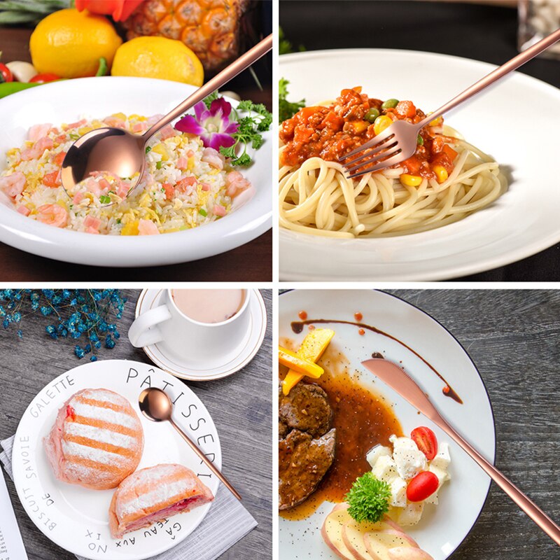 24PCS Western Kitchen Dinnerware Stainless Steel Cutlery Steak Knives Forks Dessert Spoon Tableware Set Box Party Wedding
