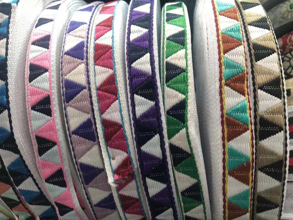 Geweven Band Vintage Retro Ruit Geel, Oranje, Bruin