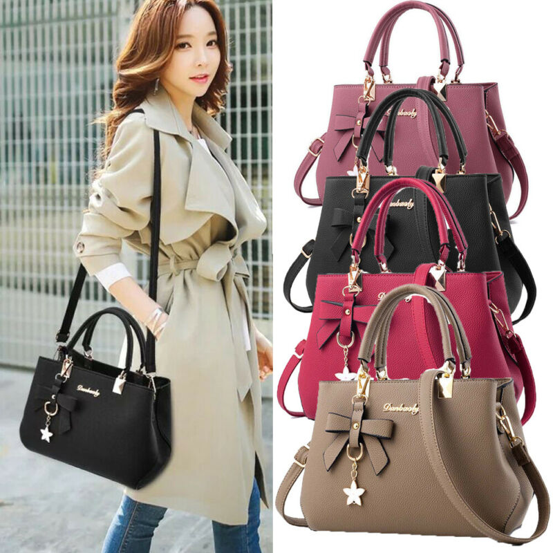 thumbnail image 2 of Women's Brown Leather Look Messenger Shoulder Bag - Tote Crossbody Purse 2 of 5