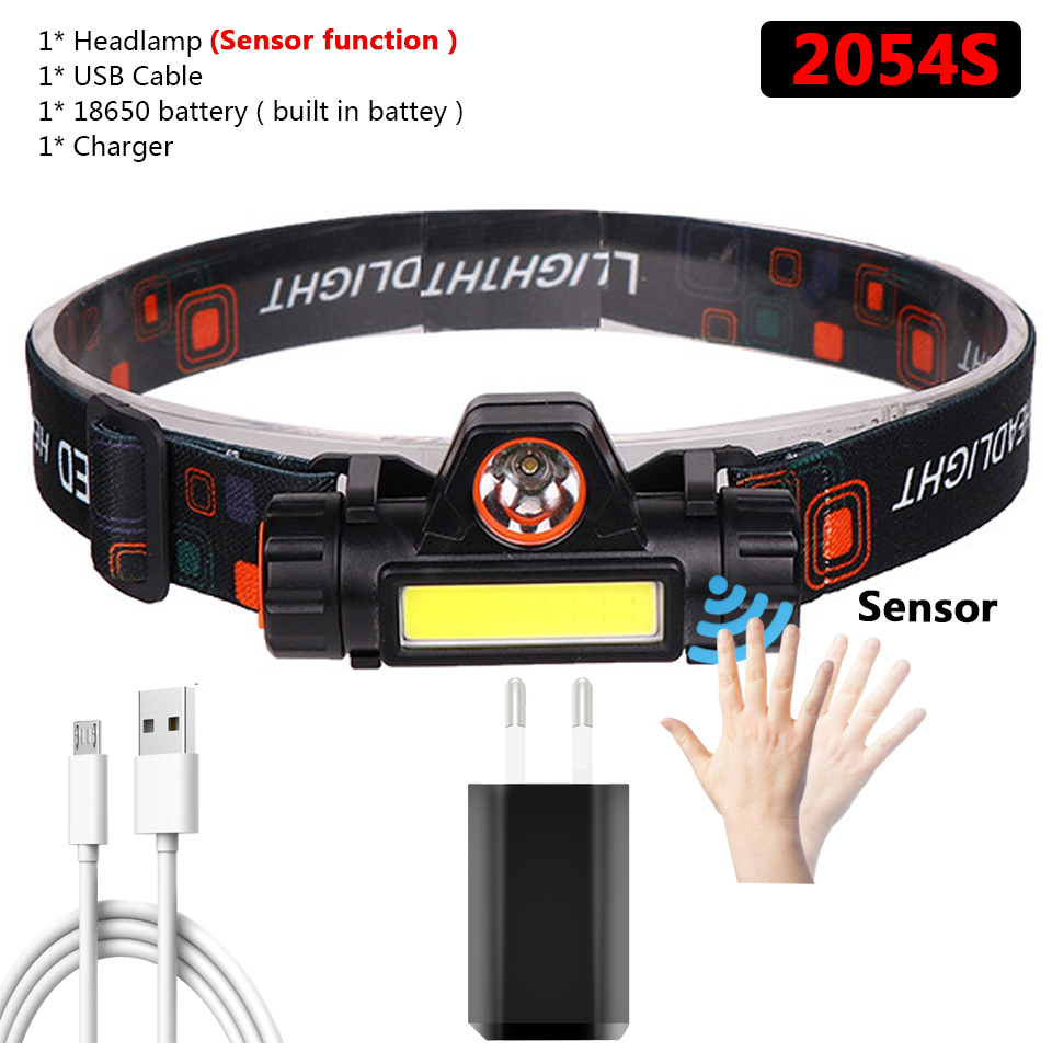Xp-g  q5+ kolbe zoombar ledet hodelykt hode lommelykt lampe hodelykt innebygd oppladbart 18650 batteri bærbart lys: Pakke e
