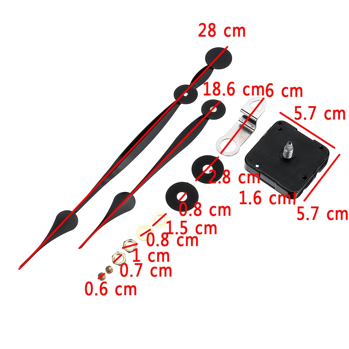 Black Long Hand Quartz Clock Movement Mechanism Motor High Torque Hour Minute Hands DIY Module Kit Accessories