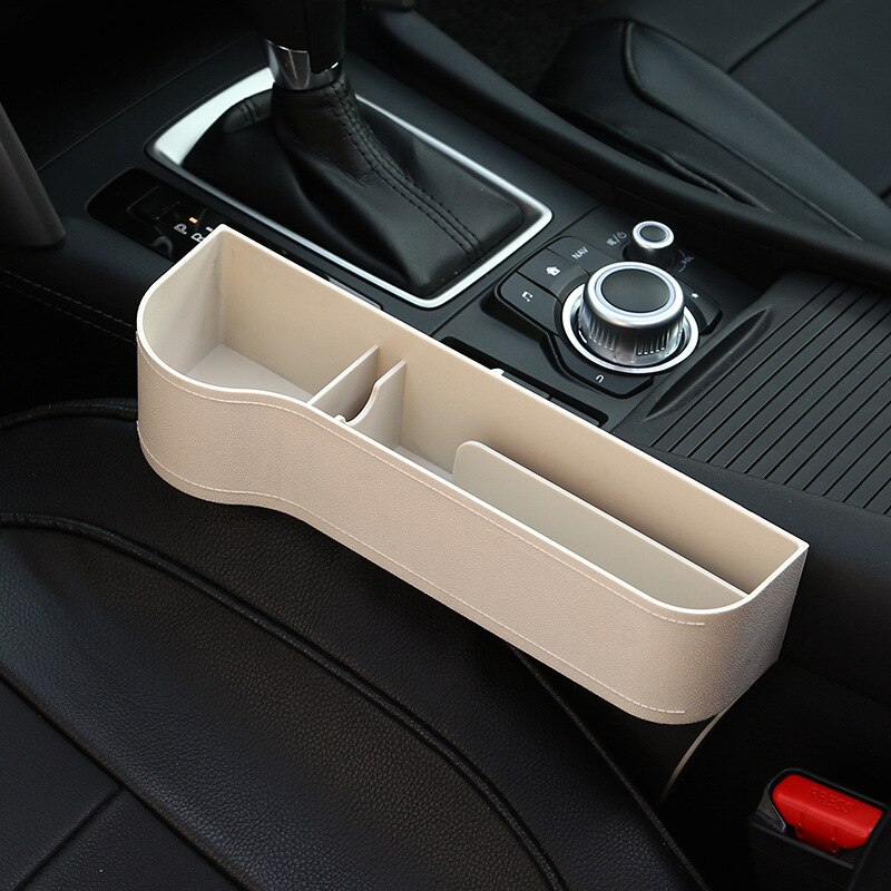 Left / Right Car Seat Crevice Gaps Storage Box ABS Plastic Auto Drink for Pockets Organizers Stowing Tidying Universal: 1pc Beige(Left)