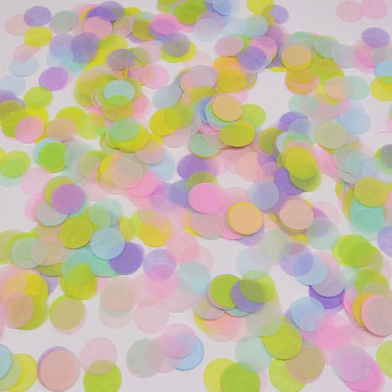 15 g/paczka okrągłe papierowe konfetti mieszane kolor koła kropki tkanki na jasne balony wydarzenie Baby Shower ślubne dekoracje na przyjęcie urodzinowe: Pestel rainbow