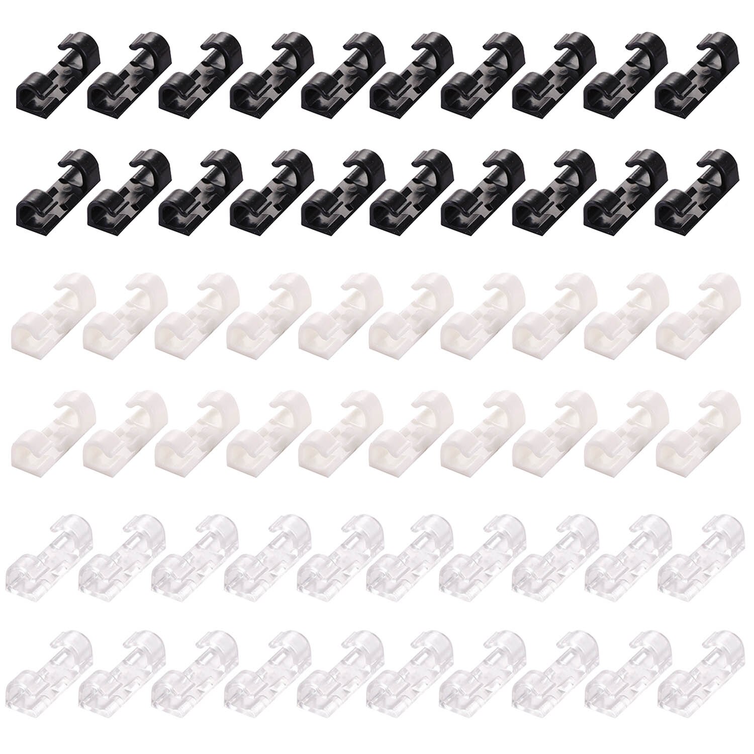 20 pcs auto-adesivo de rede tv cabos de carregamento usb fios clipes titular organizador para o desktop da sala de escritório em casa do carro