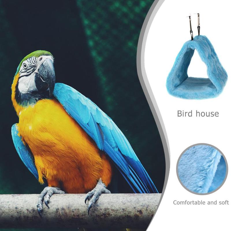 Hamaca suave y cálida de felpa para pájaros loros, nido de mascotas, cama colgante, jaula de loro, hamaca, casa de choza de terciopelo Coral, adecuada para Lovebird