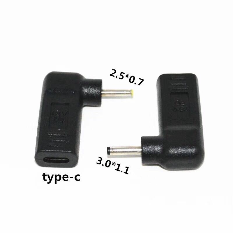 Usb 3.1 tipo c usb-c para retângulo dc plug pd adaptador 90 graus angular