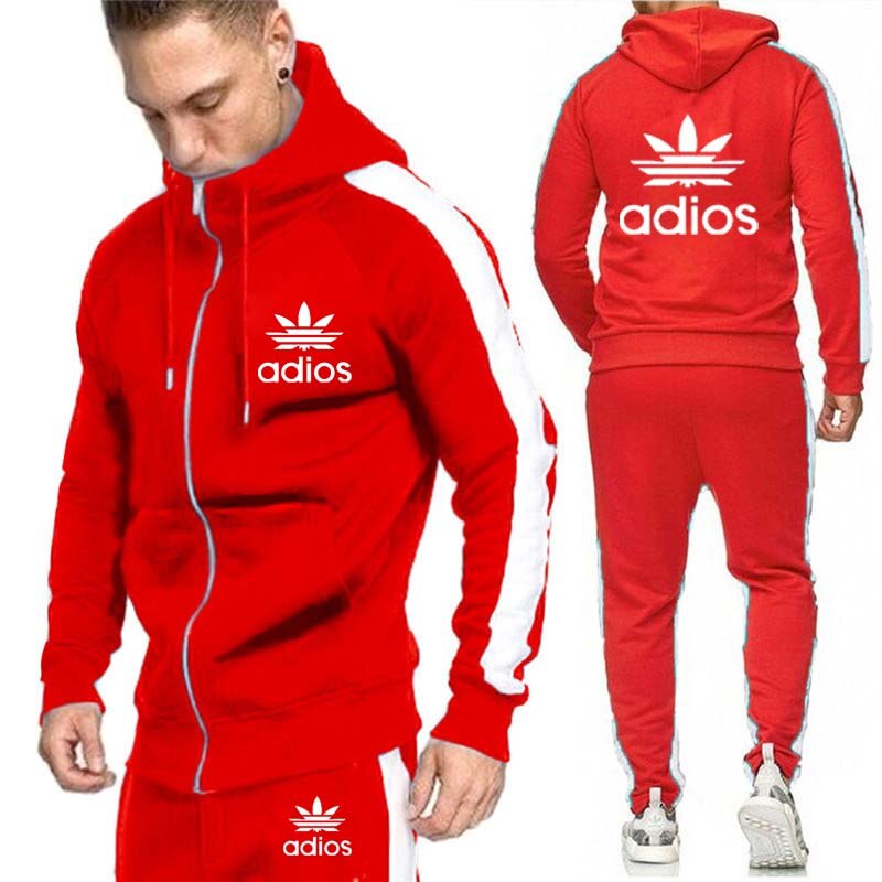 Marka jesień i zima męska garnitur odzież sportowa 2 sztuka spodnie z kapturem jogging fitness sportowe zabezpieczenia strój sportowy ropa hombre