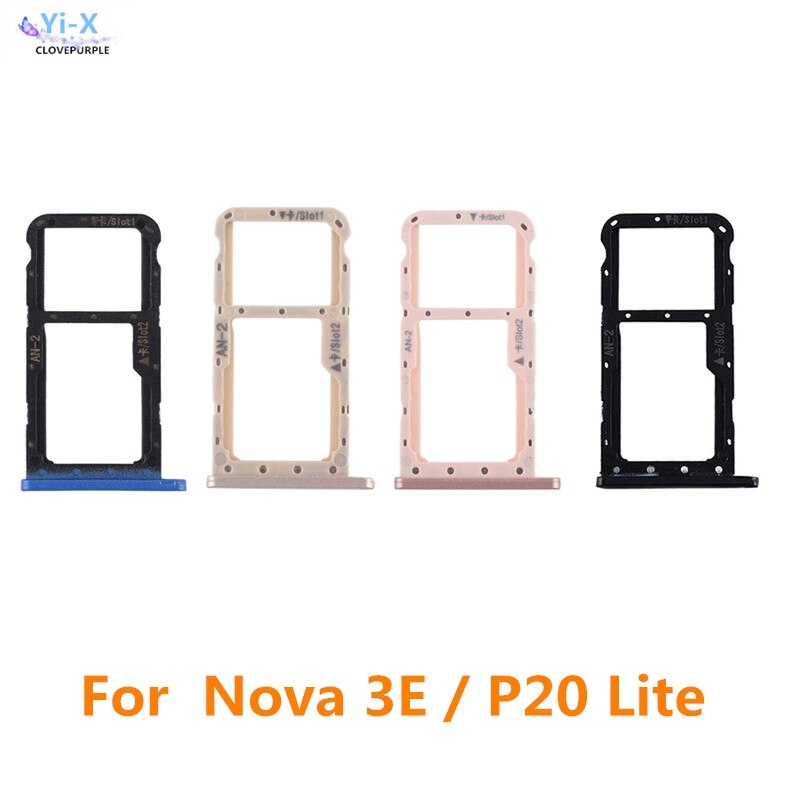 10 stks/partij SIM Card Tray Slot Houder Adapter voor Huawei Nova 3E Nova3E p20 lite Telefoon Onderdelen