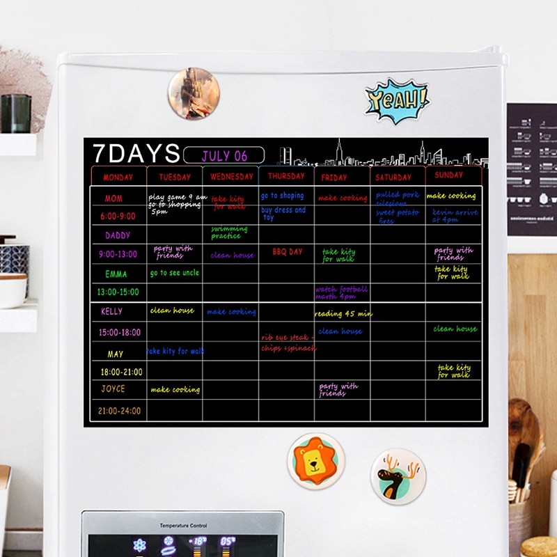 Magnetisk tør sletning kalender sæt 16 x 12 tommer whiteboard ugentlig planlægning  a3 tavle køleskab klistermærke køleskab køkken