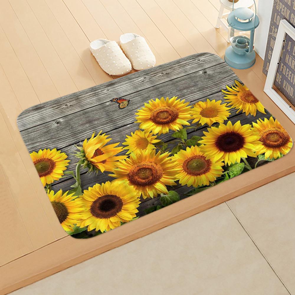 Porta Zerbino telecamera Da Letto Ingresso Cucina Girasole Stampato Pavimento Zerbino Rettangolo Antiscivolo Da Cucina Tappeto sporco cacciatore Pavimento Tappetini D20