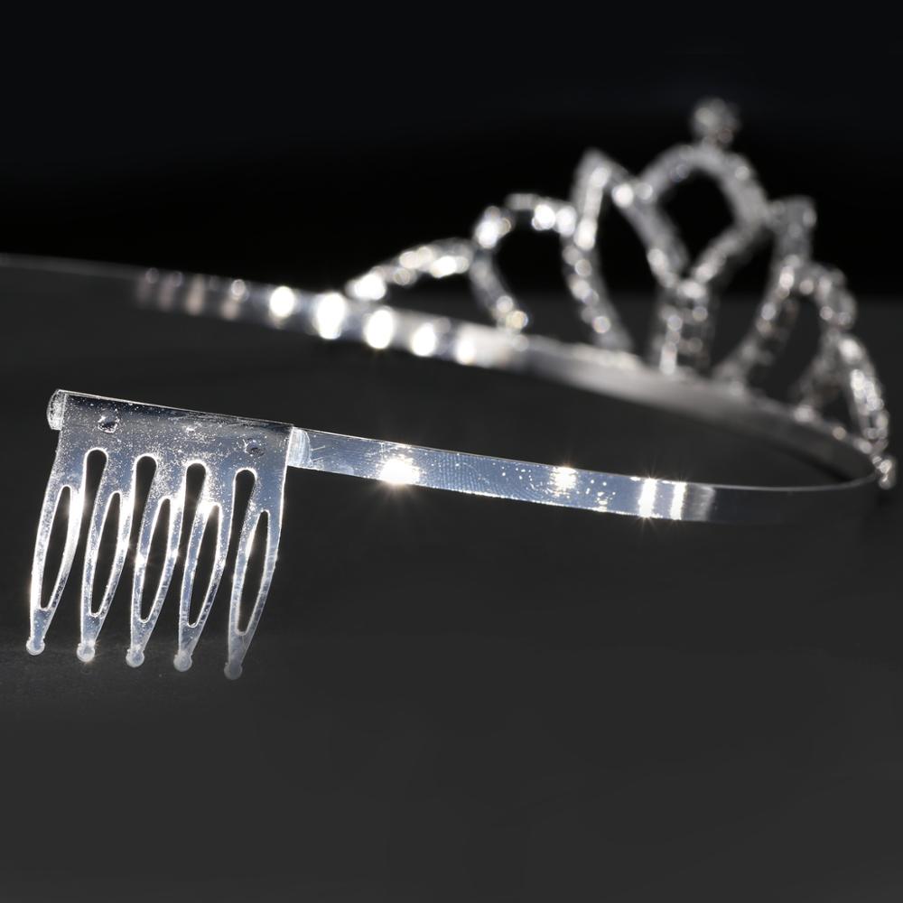 Wedding Bridal Silver Crystal Crown With Comb Tiaras Headdress Wedding Party Ceremony Crown Bride Hair Accessories HG08