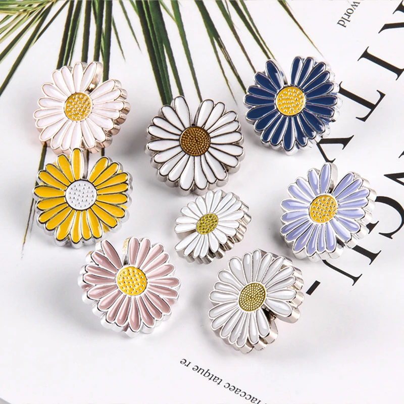 Botones pequeños en forma de Margarita de 25mm, botones de flor de sol, botón de resina para Metarl para ropa, abrigo, suéter, accesorios DIY