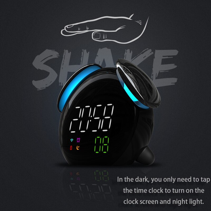 Intelligente Kind Wekker Nachtkastje Wekker Elektronische Mini Digita Klok Horloge Kleine Bureauklok Lichtgevende Stille