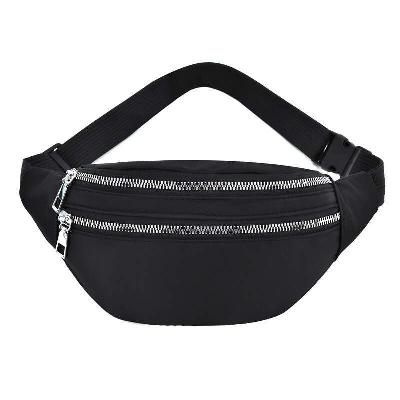 Fanny pack for kvinner vanntette lommebager damer bumsekk reise sport crossbody brystvesker unisex skulder hofteveske: Svart