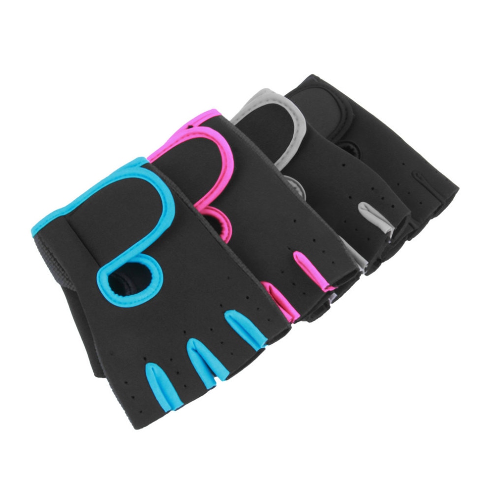 Guantes de gimnasio de 4 colores para hombre y mujer, antideslizantes, para levantamiento de pesas, entrenamiento corporal, medio dedo