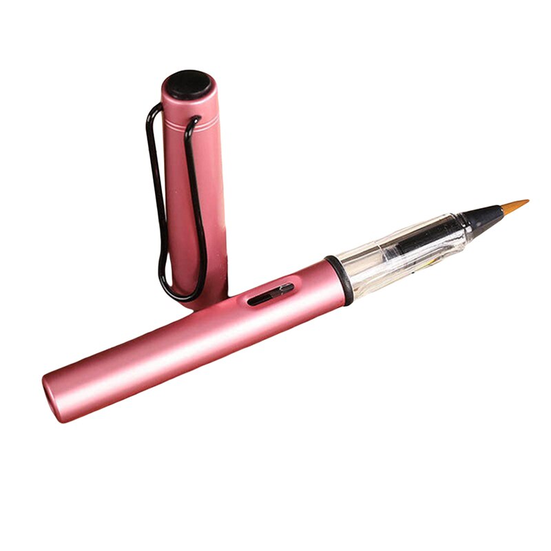 Fountains Style Water Soft Brush Pen Metal Refillable Ink Watercolor Pen For Painting Calligraphy Drawing Art Supplie Kids: Pink