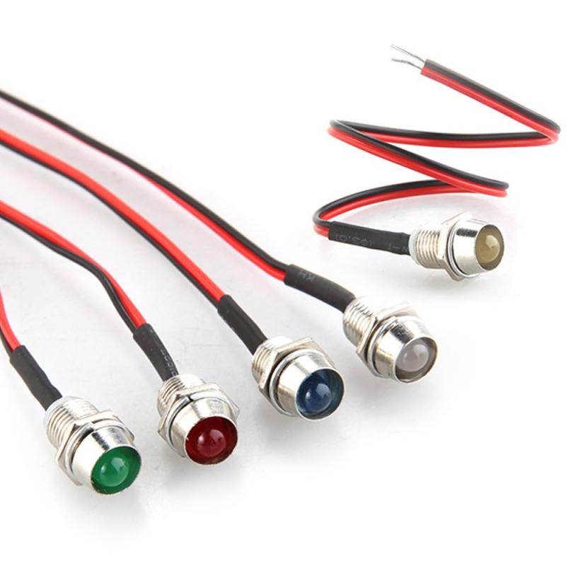 5/10PCS 12v 8mm LED PANEL DASH WARNING LIGHT INDICATOR LAMP Car Truck SUV Boat Motorcycle Signal Lamp Motorcycle Accessories