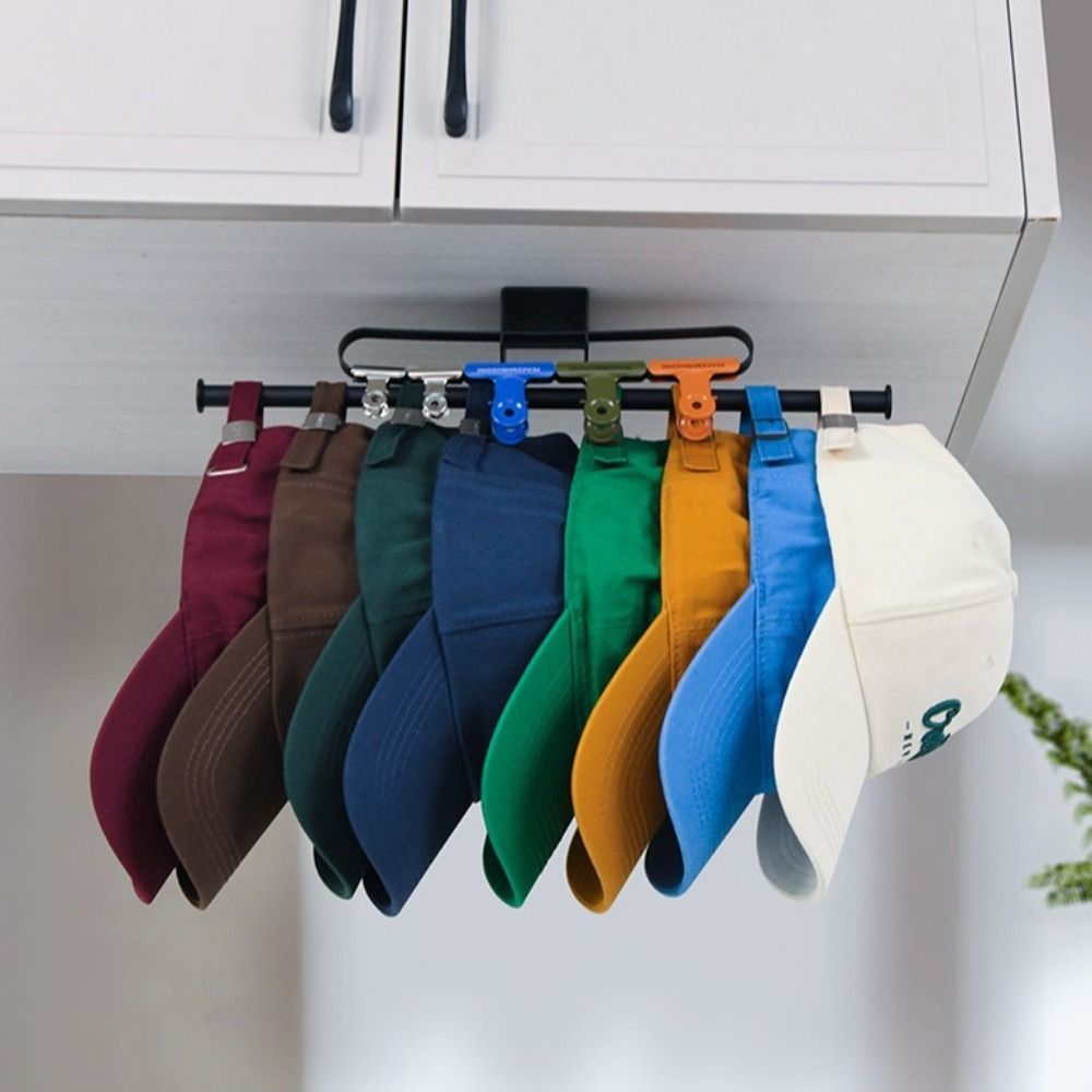 Ganchos adhesivos para sombreros de acero inoxidable, organizador de gorras, soporte para colgar, toallero, estante para trapos, almacenamiento de paredes, estante de acabado para Baño
