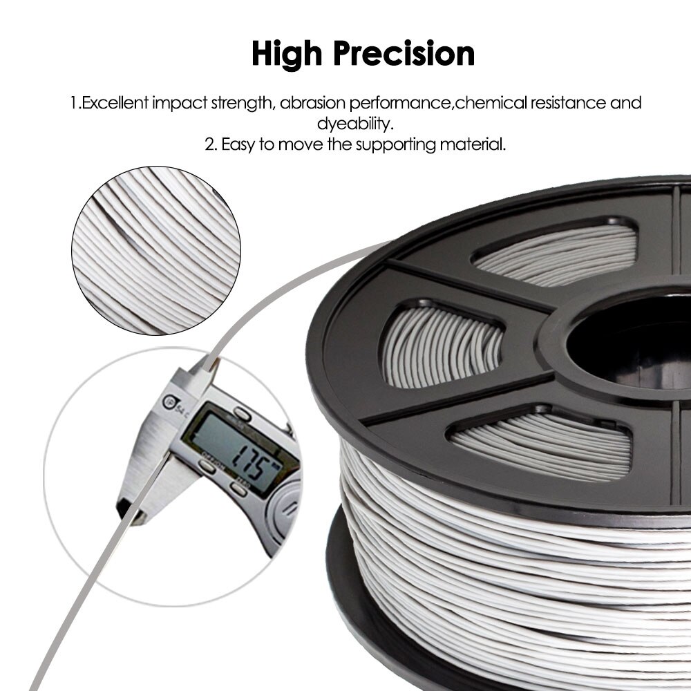 3D Printer ABS Filament 1.75mm For Industry 100% No Bubble Sublimation Blank Black White Grey ABS 3D Filament 1KG