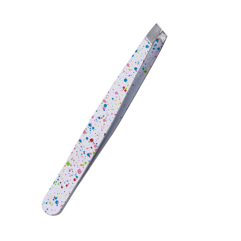 Wenkbrauw Pincet Schuine Rvs Ontharing Wenkbrauw Knijpen Tang Comedondrukker Multifunctionele Makeup Tools: light white