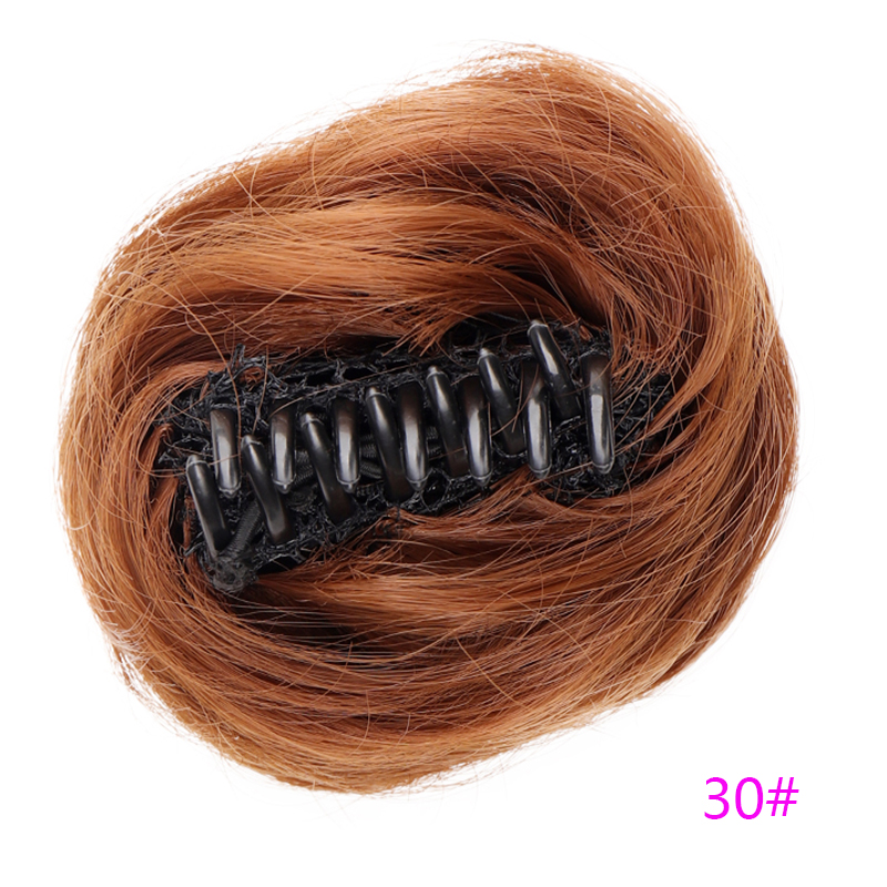 Women's Claw clip Hair Buns Synthetic Curly Chignon Ombre Claw Hair Messy Buns Updo claw Clip In Hairpiece For Women: T1B/4/30