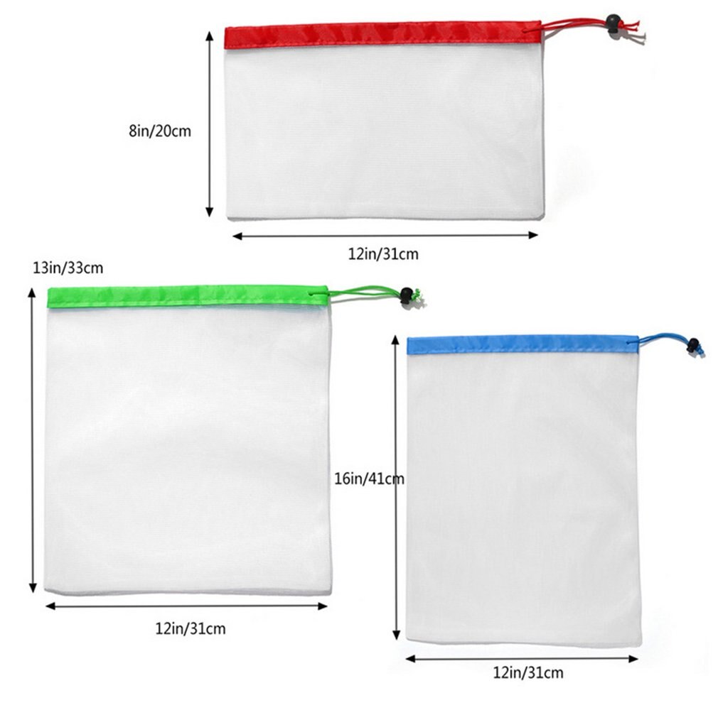 Reusable Mesh Produce Bags Washable Eco Friendly For Grocery Shopping Storage Fruit Vegetable Bags Set
