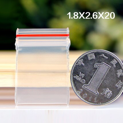 100 pcs Mini Zip Plastic Zakken Baggies Kleine Plastic Verpakking Zakken Plastic rits zak ziplock: 18x26mm