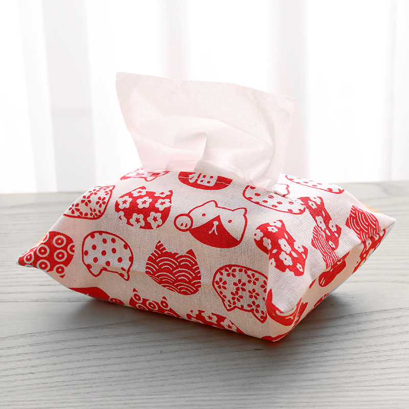 Bomull och linne silkespapper täcka påse täcka bomull och linne enkel liten färsk katt tissue box restaurang vardagsrum hushållspapper