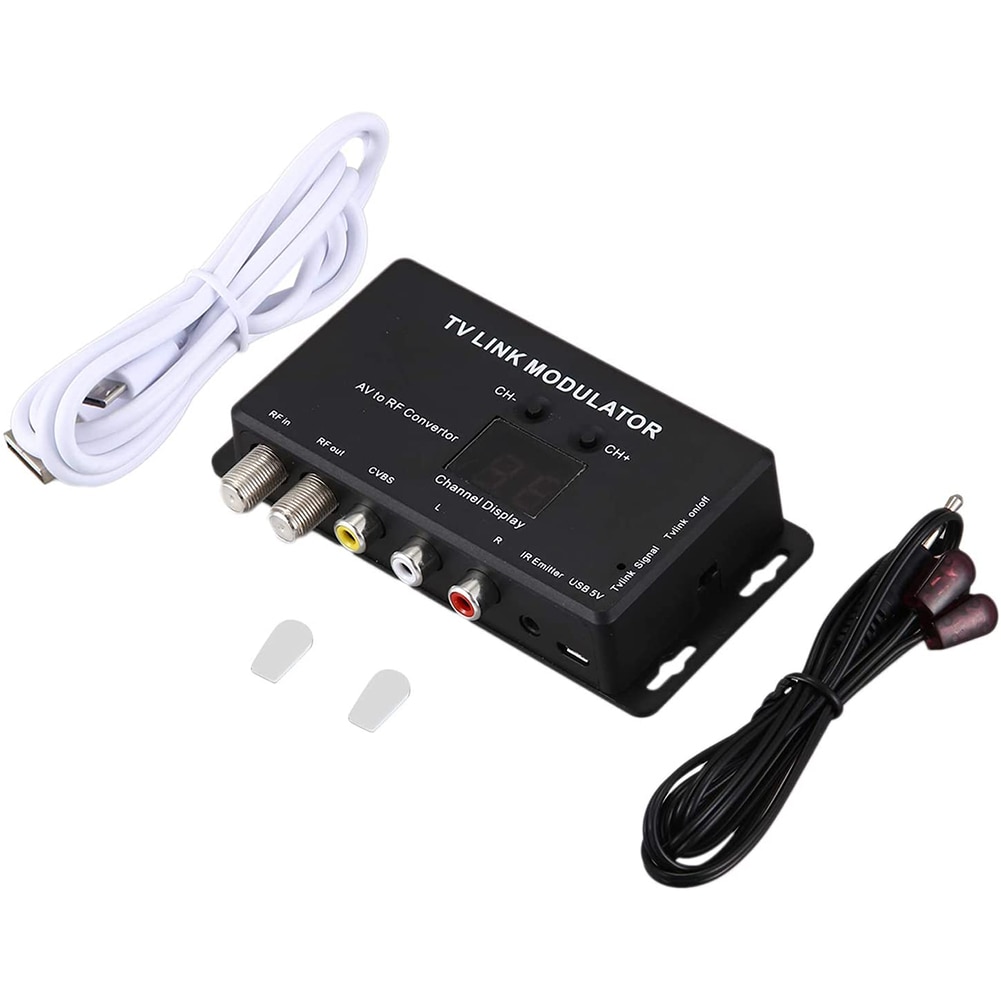 TM70 Mini Converter UHF Adjustable Home AV To RF Receiver TV Link Modulator Plastic Electronic Infrared Return