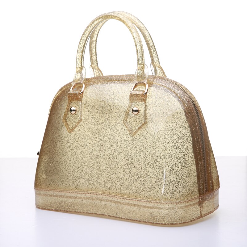 26cm Girls Women PVC Candy Colors Jelly handbag Lady's Shell Shoulder Bag Silicon Tote Beach messenger Bag bolsa Purse