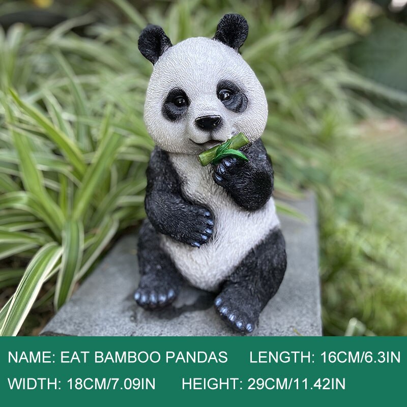 Creatieve Hars Simulatie Dier Panda Sculptuur Ornamenten Home Binnenplaats Micro Landschap Ambachten Miniatuur Tuin Decor: A