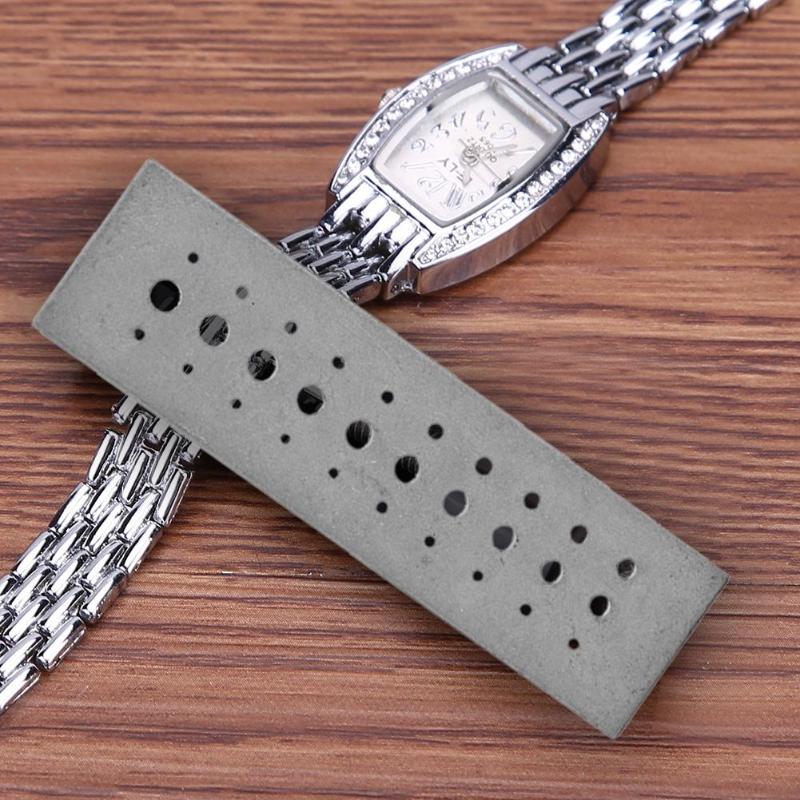 Rvs Klinken Stake Tool 30 Gaten Punch Blok Juweliers Repair Tool Horlogemaker Horloge Accessoires Repareren Gereedschap