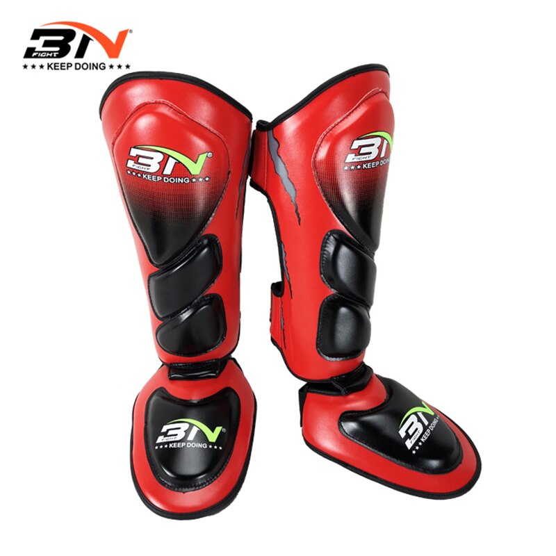 BN Thicker Boxing Shin Guards KickBoxing Fitness Anckle-support EVA Protection MuayThai Sanda Leg Shin Pad Taekwondo Guard