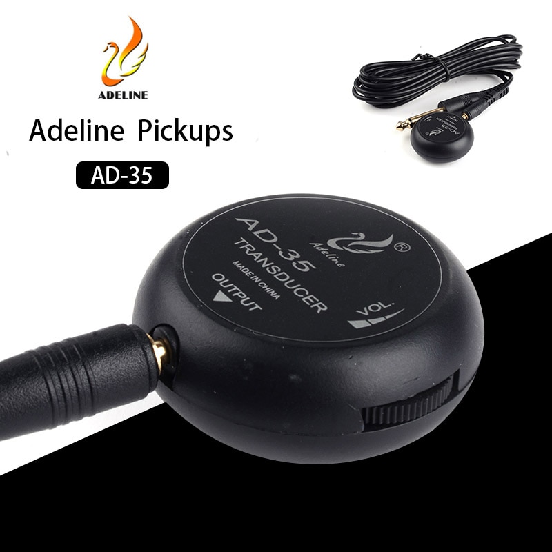 Adeline ad -20 ad-35 mini pickup forstærker transducer stick piezo pickup til akustisk guitar ukulele violin cello banjo dele