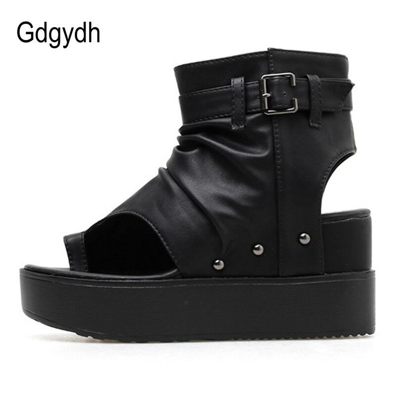 Gdgydh Neue Sommer frauen Sandalen Plattform Keil Pumps Schuhe Für Sommer gucken Zehe Sandalen Schnalle Reißverschluss
