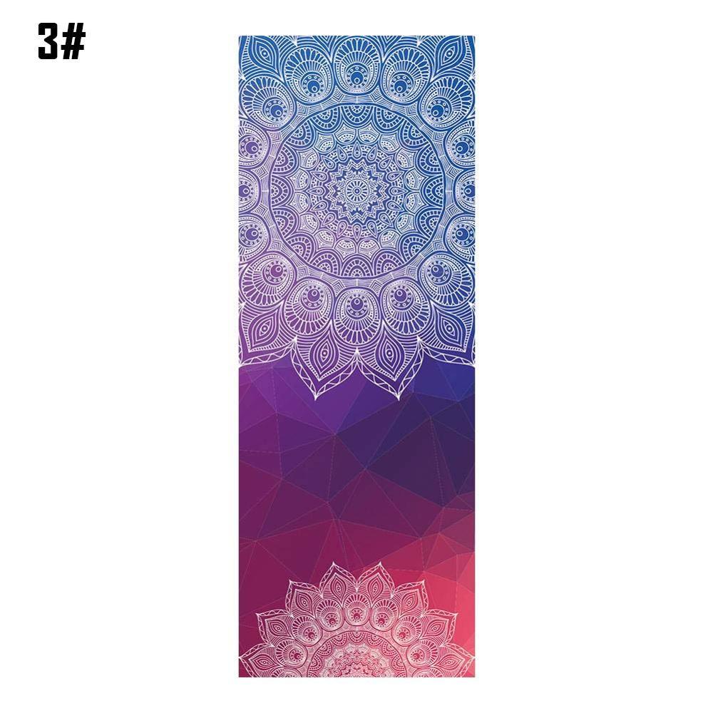 Yoga Deken Mandola Print Dikke Antislip Pilates Workout Oefening Gym Thuis Yoga Mat Handdoek Sit-Ups Camping picknick Matten 183*68Cm: Paars