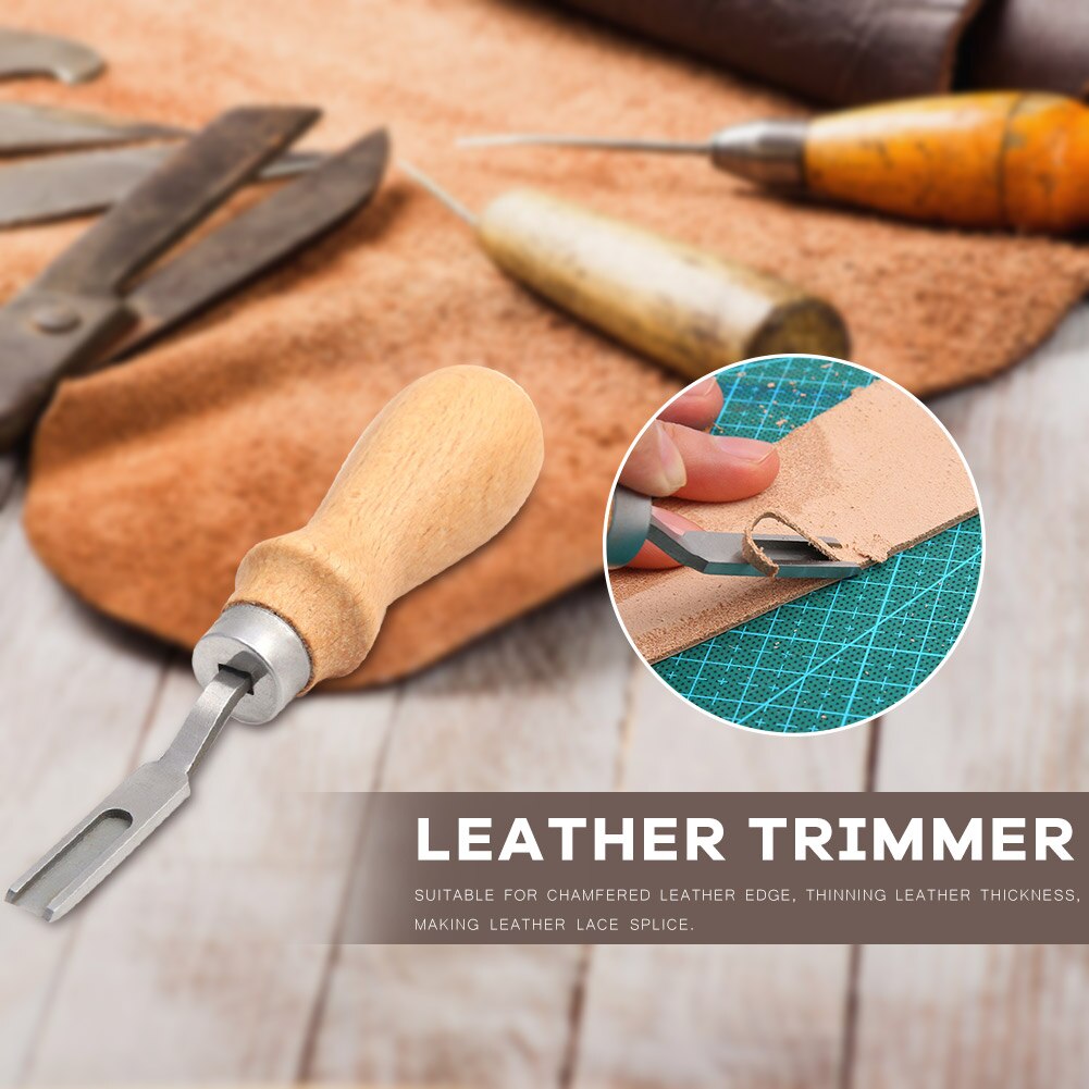 Sharp Leather Craft Edge Beveler Skiving Beveling Cut Peel Trim Wood Handle