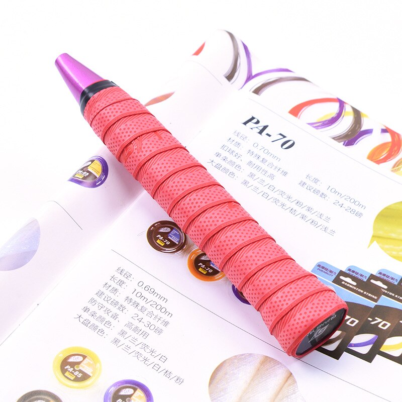 10pcs/pack Tennis Racket PU Overgrip Anti-skid Sweat Absorbed Soft Wrap Taps Tenis Racquet Damper Dry/ Vibration Tacky Grips: Red