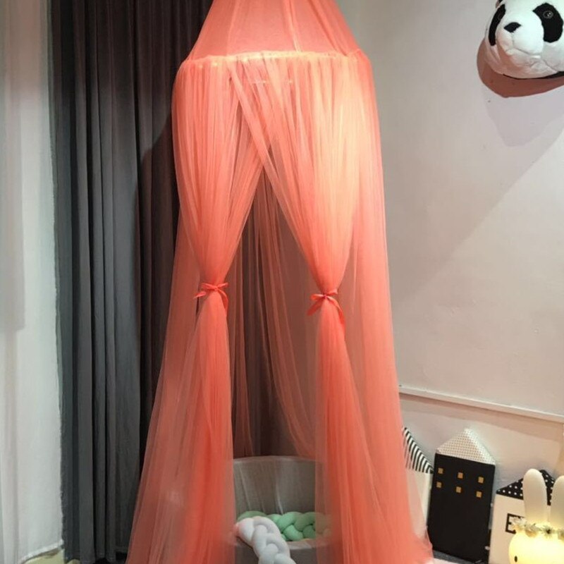 15 kleuren baby klamboe luifel kinderkamer decoratie koepel klamboe hemelbed gordijn voor kind babybed luifel roze blauw: Oranje