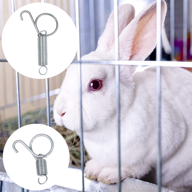 10Pcs Metal Finger Spring Latch Hook Cage Door Spring Hooks for Fixing Rabbit Bird Poultry Guinea Pig Cage Doors 2 Sizes