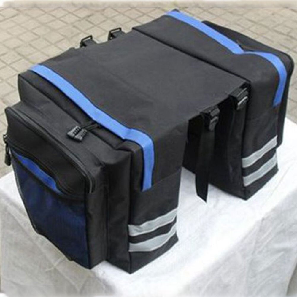 Multi Pocket Trunk Bag Carry Luggage Durable Reflective Strip Mountain Bicycle Double Pannier Storage Mesh Rear Seat Portable