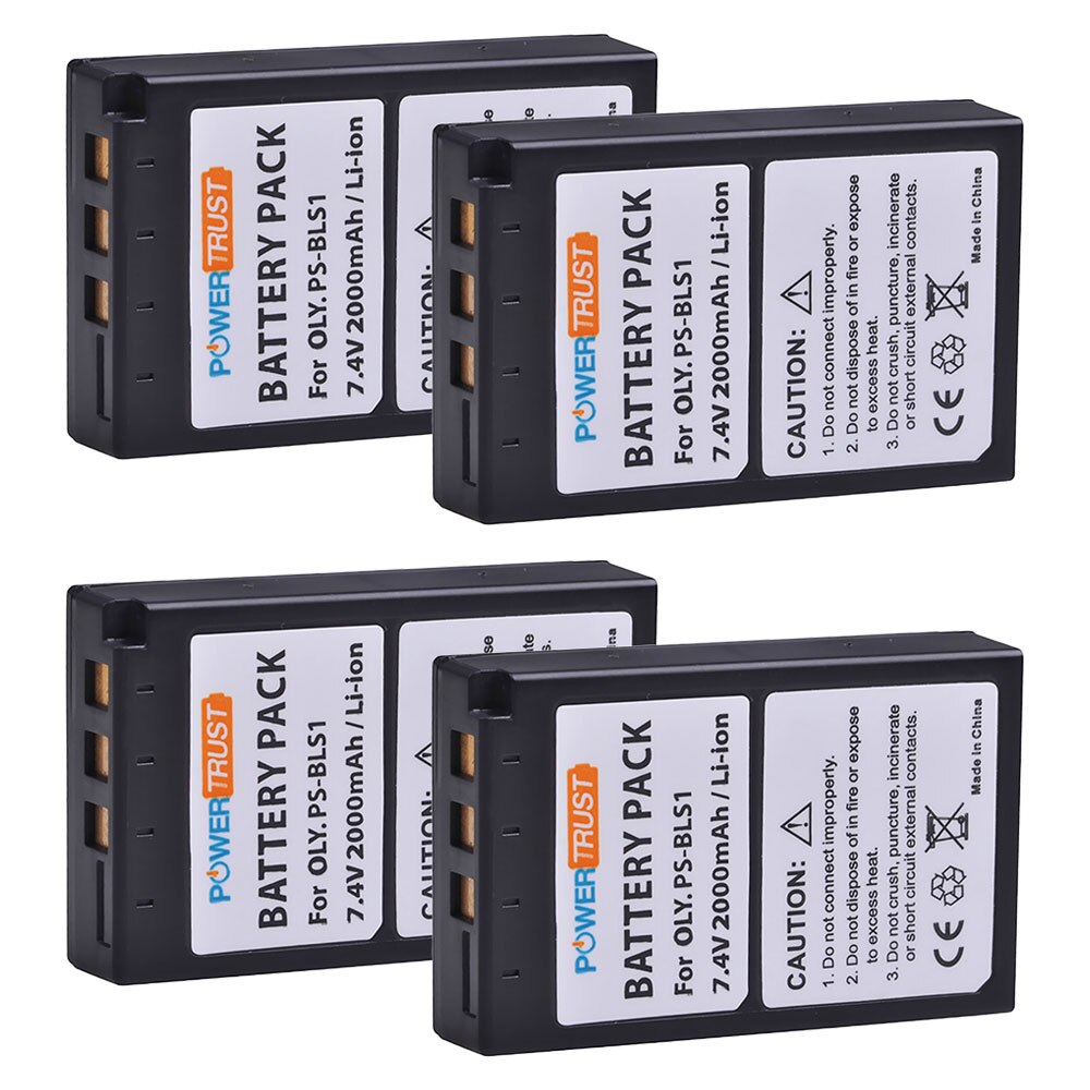 BLS-1 PS-BLS1 Battery and Charger for Olympus E-420, E-450, E-600, E-620, Pen E-P1, E-P2, E-P3, E-PL1, E-PL3 Digital SLR Cameras: 4Battery
