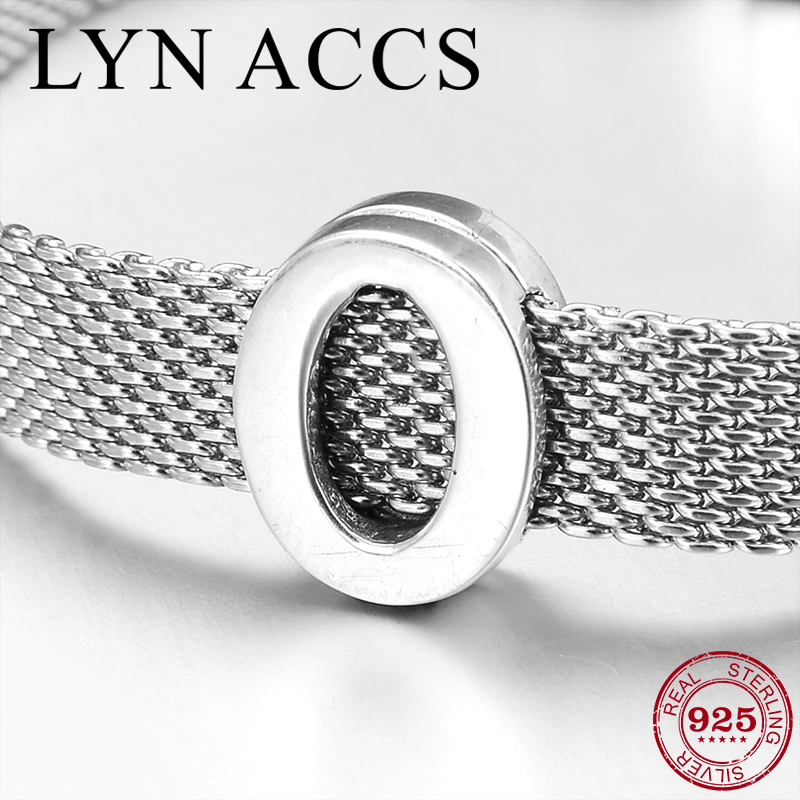 100% 925 Sterling Silver Letter O Fine Metal clips beads For Jewelry making Fit Original reflection Charm Bracelet DIY