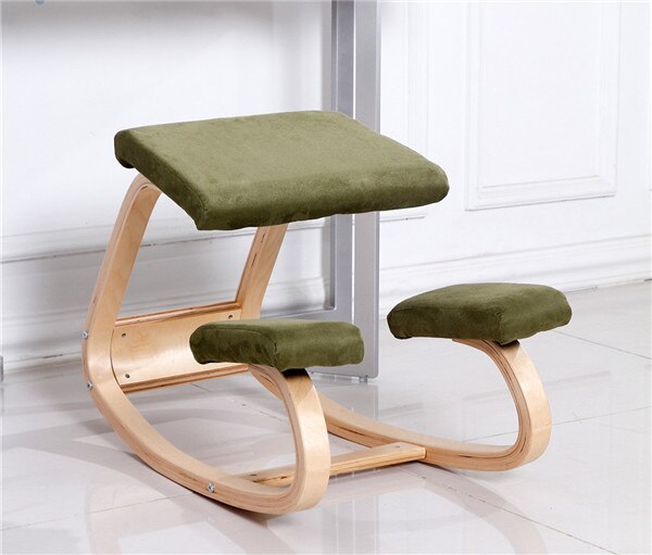 K-STAR Original Ergonomic Kneeling Chair Stool Home Office Furniture Ergonomic Rocking Wooden Kneeling Computer Posture Chair: Green