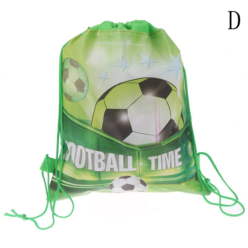 1pc Cartoon Drawstring Backpack Non-woven Fabrics Football Drawstring Bags Kids Boys Backpack Shoes Clothes Storage Bags: D