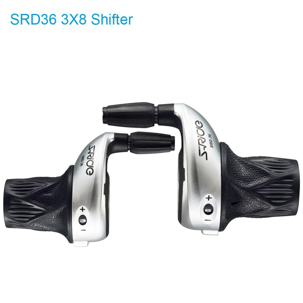 S-Ride MTB Bike 3x8 Speed Twist Shifter Left &amp; Right Twist Grip Gear Shifters Derailleur Compatible for Shimano SL-RS25