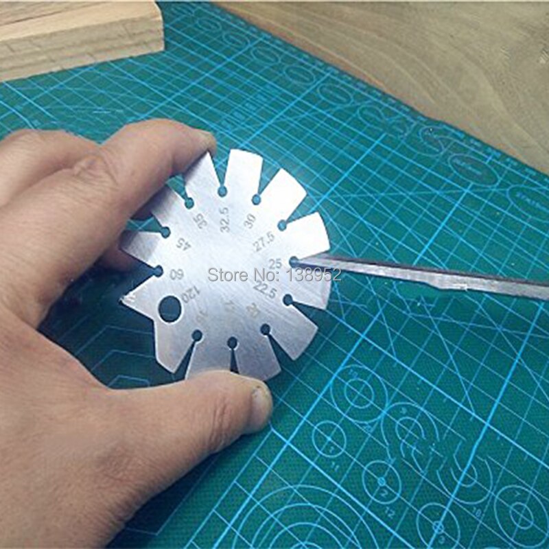 stainless steel Bevel Gauge 15 degree - 120 degree Round Gauge Diameter Bevel Gauge Angle Protractor thickness gauge
