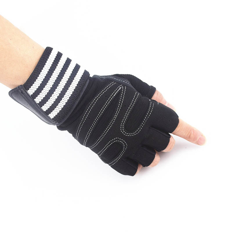 Luvas de ginásio fitness luvas de levantamento de peso musculação treinamento esportes treino ciclismo esportes luvas de treino masculino feminino m/l/xl: Preto / M