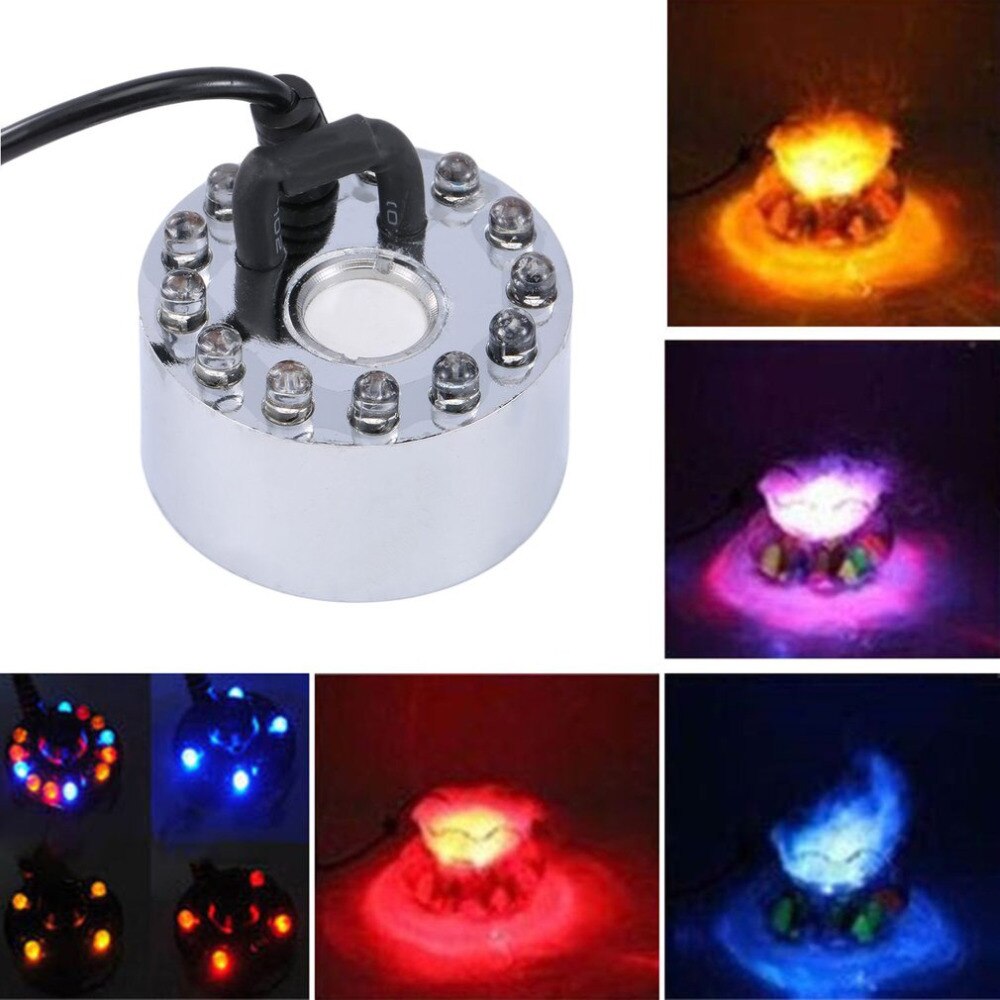 12 LED fontaine éclairage rétro-éclairage pour fontaines étang brume créateur brumisateur eau coloré lumière atomiseur ultrasons brume